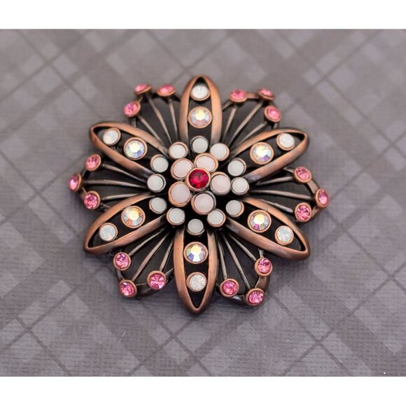 Vintage Rhinestone Floral Fantasy Brooch by PD G27 - Picture 1 of 2